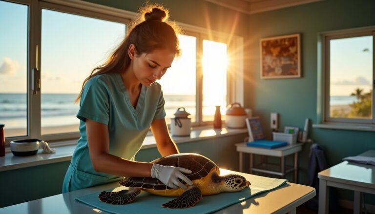 Les soins dévoués de la clinique vétérinaire de la plage au bien-être des tortues marines locales